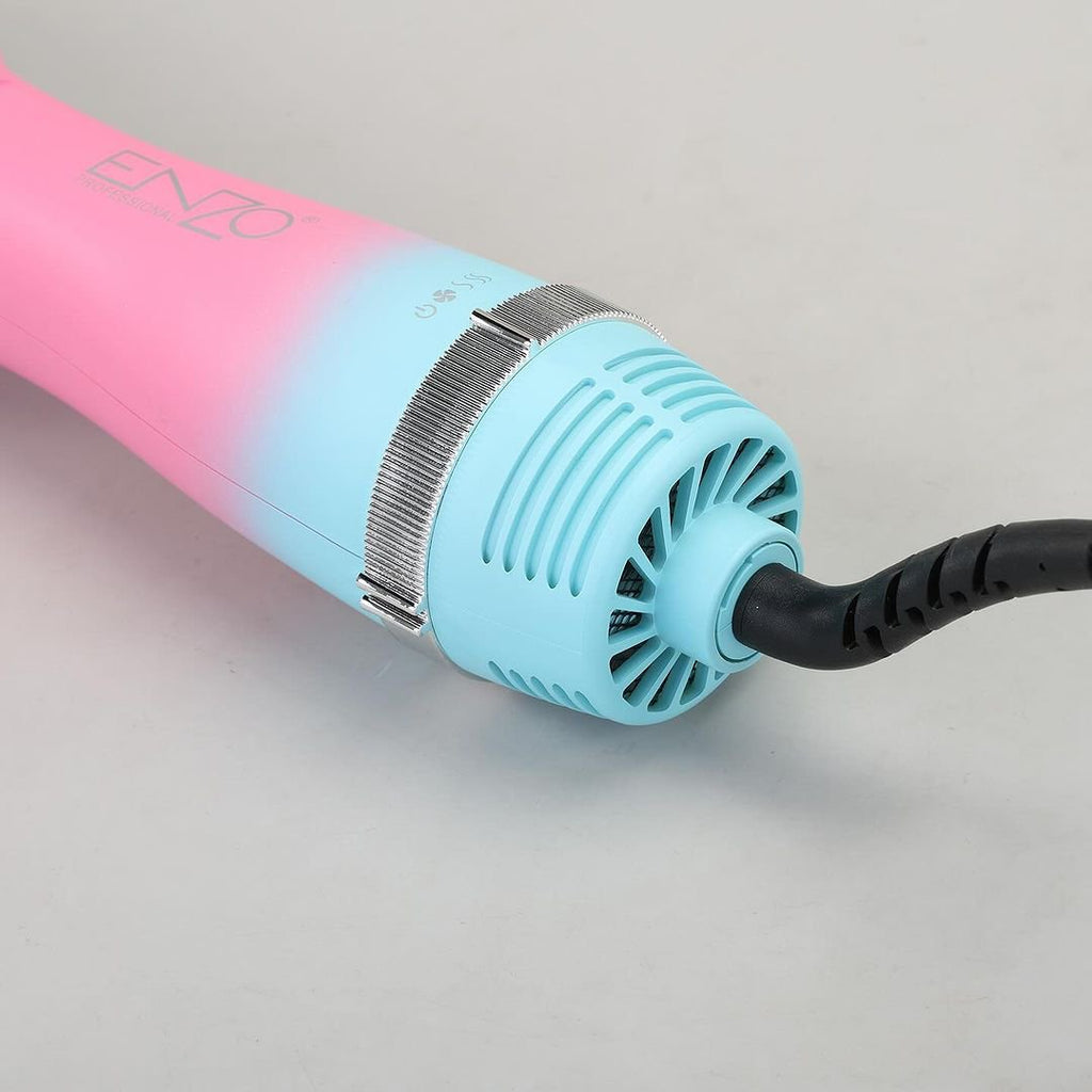 ENZO PROFESSIONAL Brosse 1500w Barbie avec technologie ionique et nano TITANIUM
