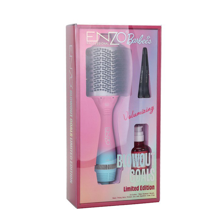 ENZO PROFESSIONAL Brosse 1500w Barbie avec technologie ionique et nano TITANIUM
